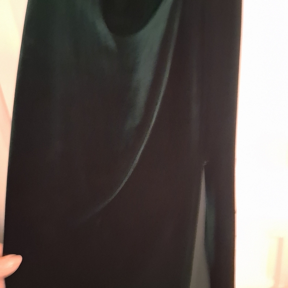 Xscape Strapless Dark Green Velvet Dress - Picture 6 of 6